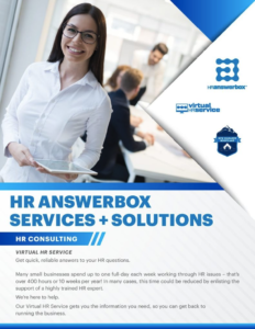 An overview brochure of the available hr answerbox services and solutions
